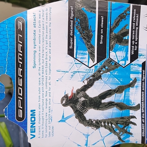 2007 Venom Spider-man 3 Sybiote spinning attack action figure Harbro Marvel - Picture 7 of 17